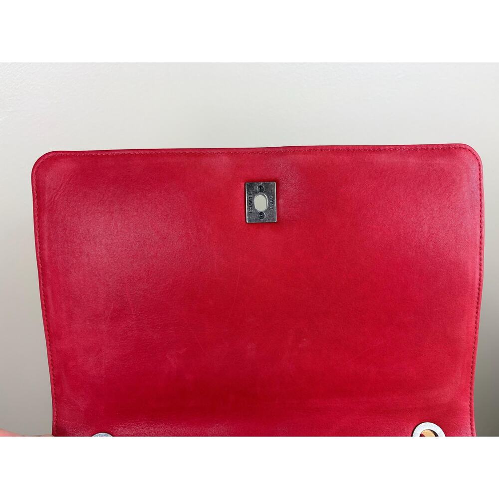Authentic Chanel Matelasse Red Calfskin Leather Cocomark Shoulder Bag w/ COA - Picture 12 of 16